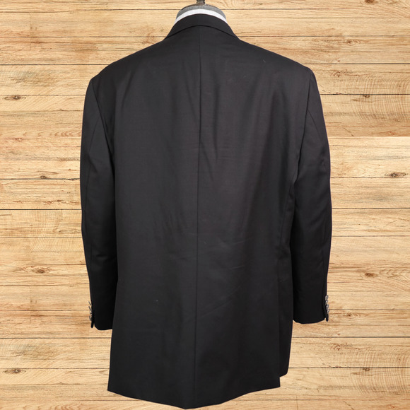 Ralph Ralph Lauren Blazer Mens Size 46R Black Silver Metal Buttons 100% Wool - Picture 4 of 9
